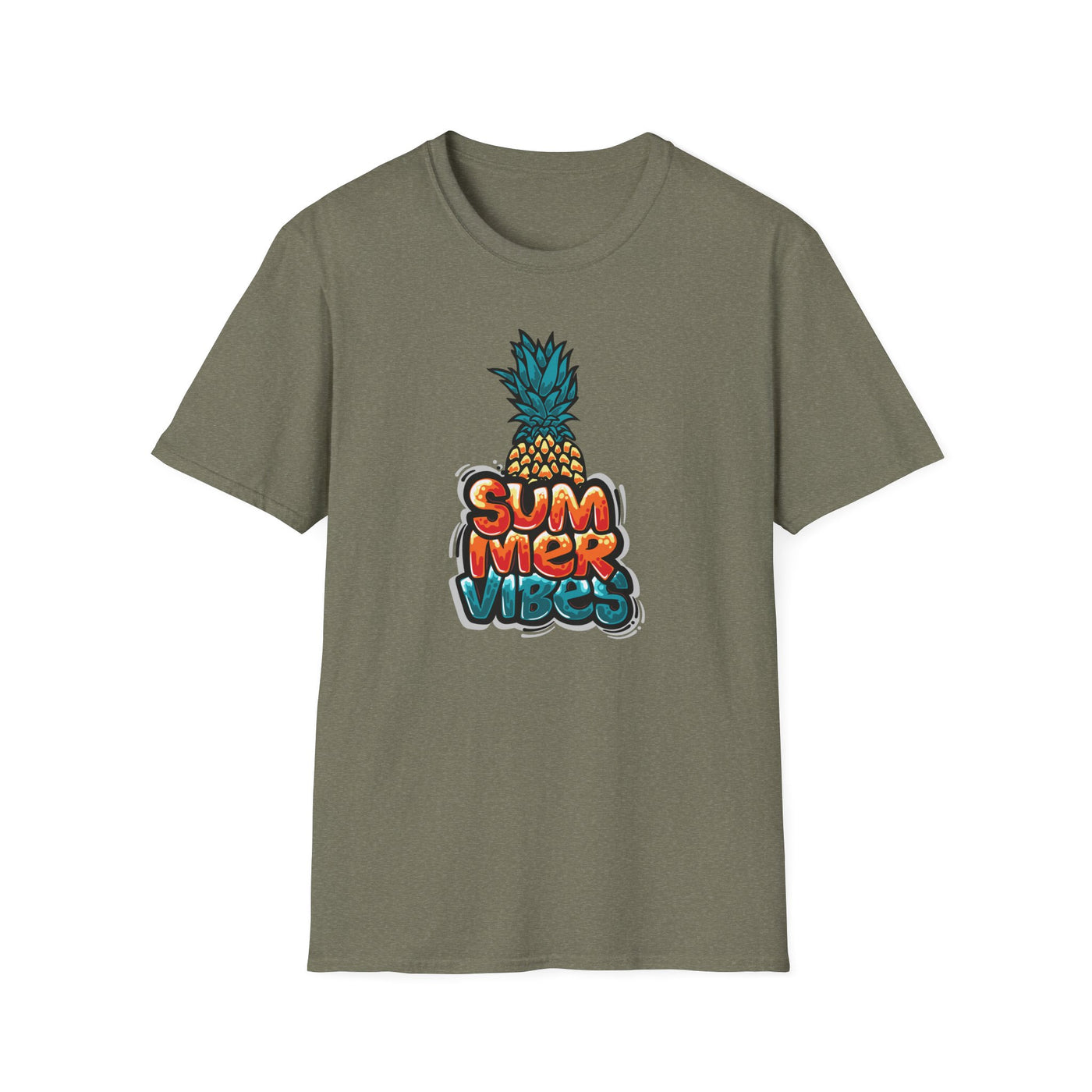 Bold Pineapple Print Tee - Summer Vibes Tropical Graphic - Sinful Threads