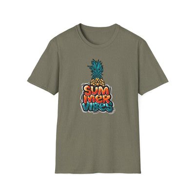 Bold Pineapple Print Tee - Summer Vibes Tropical Graphic - Sinful Threads