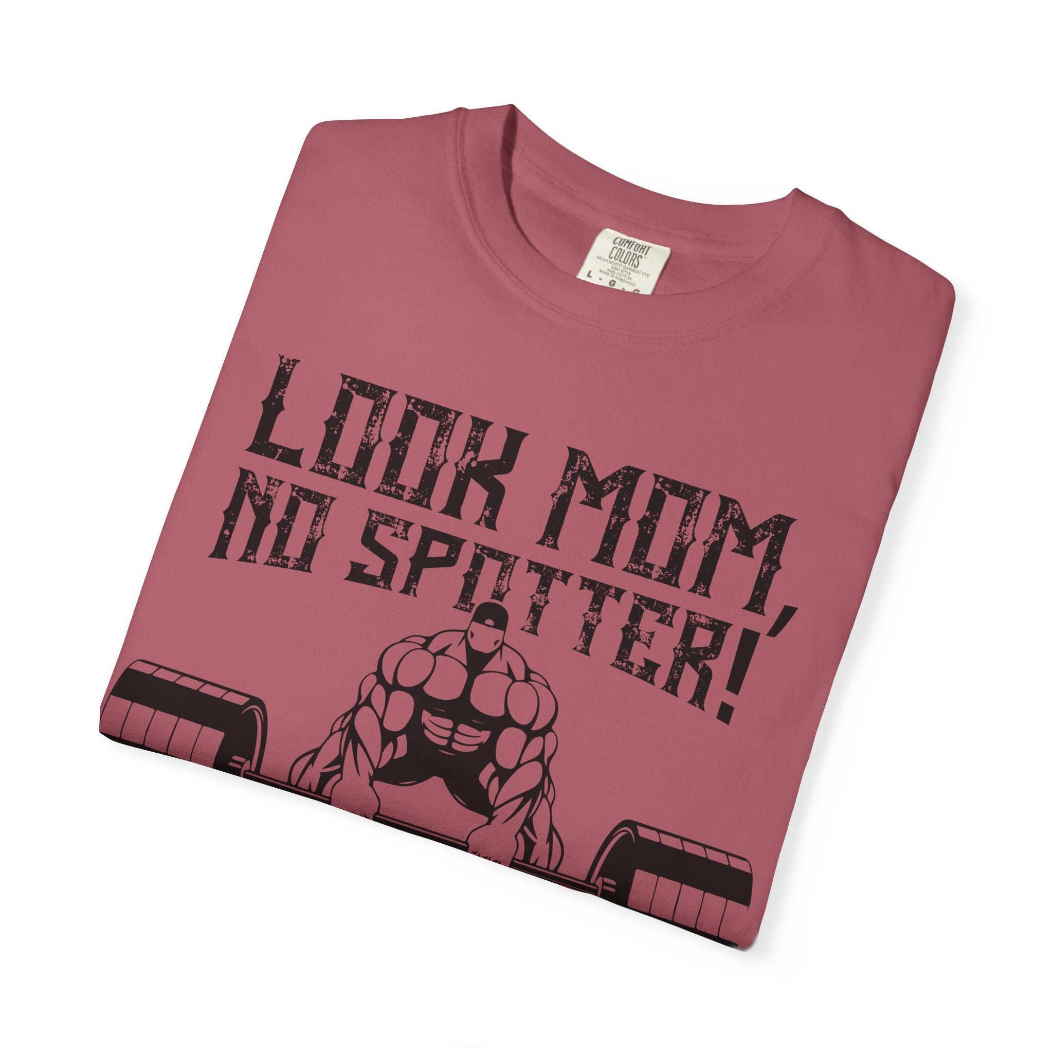 Look Mom No Spotter T-Shirt - Funny Gym Gift - Sinful Threads