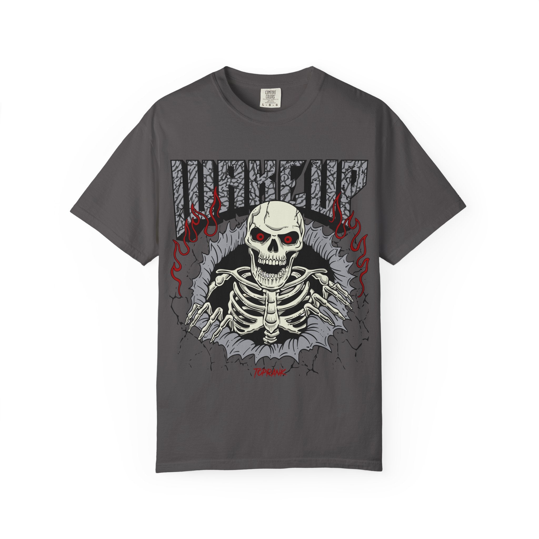 Skull Flame Shirt - Wake Up Fire Design Tee for Bold Style - Sinful Threads