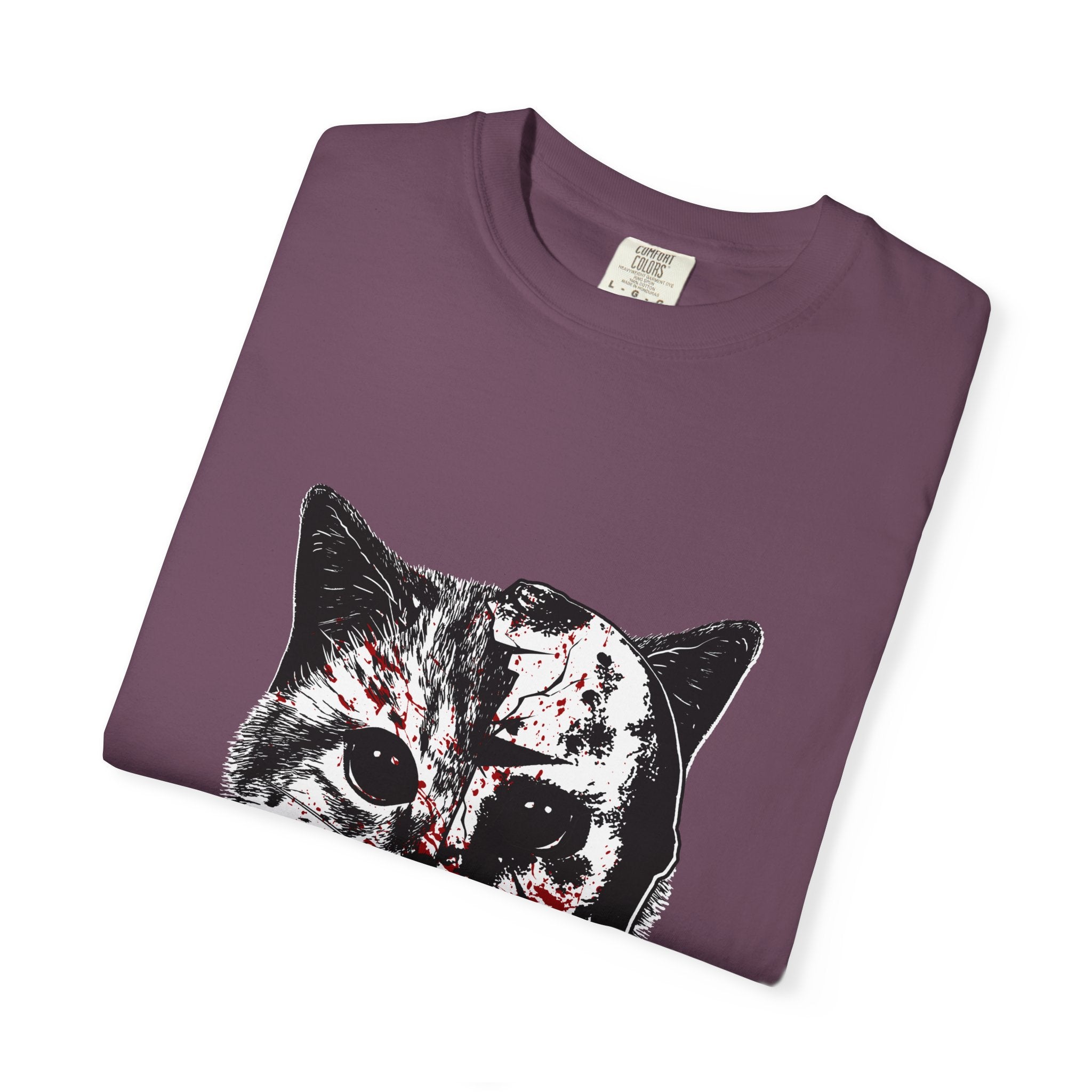 Horror Cat Tee - Spooky Jason Kitty - Friday 13th Shirt - Sinful Threads