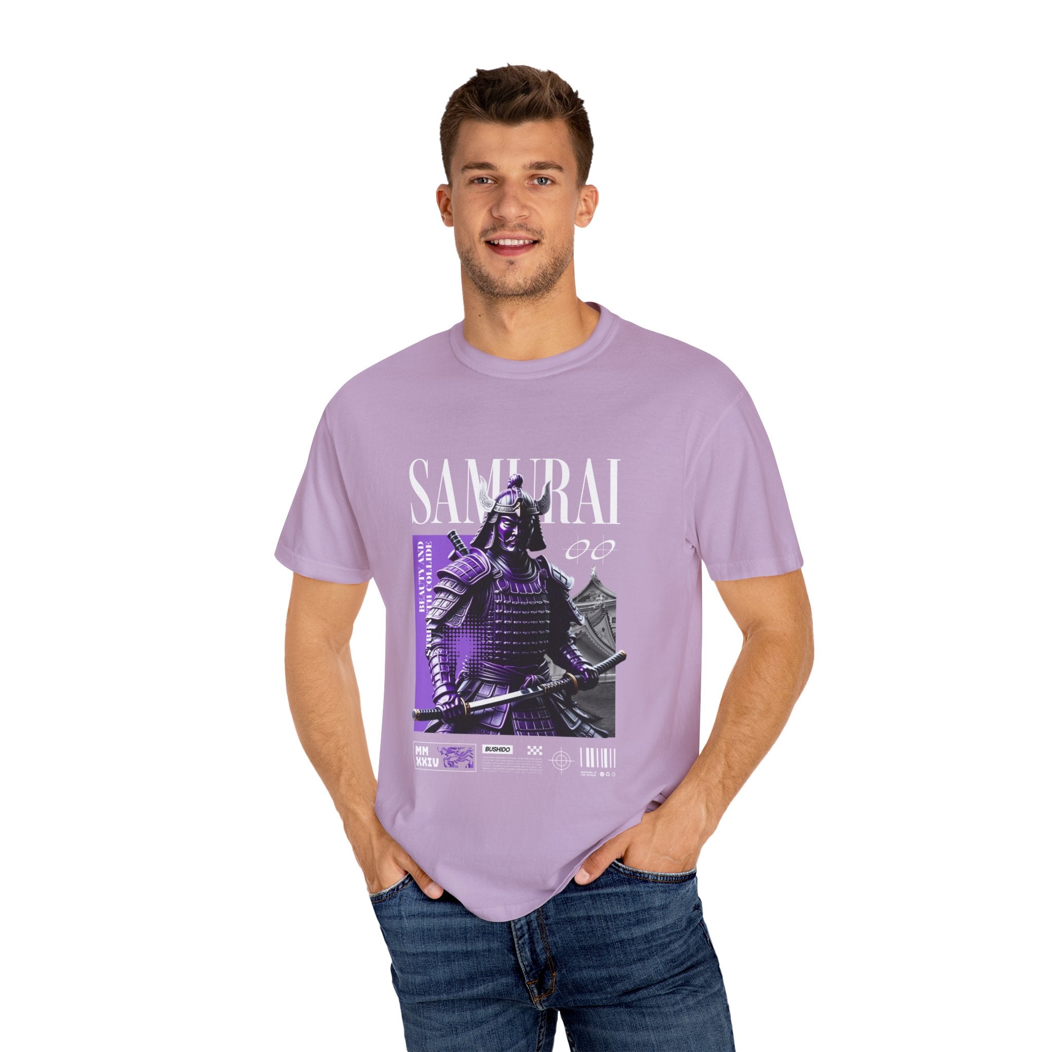 Samurai Warrior Tee - Purple Bushido Graphic - Perfect Gift - Sinful Threads