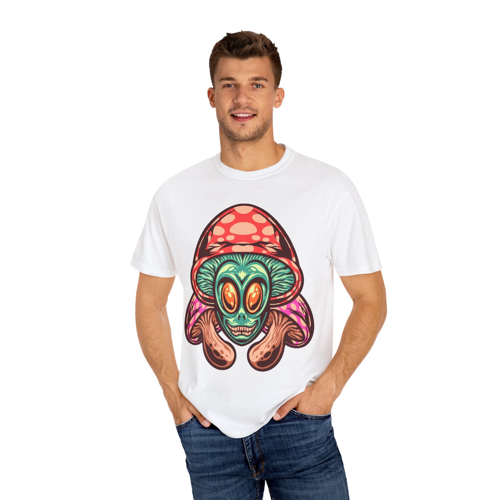 Psychedelic Graphic Tee - Trippy Mushroom Tee - Alien Art Gift - Sinful Threads