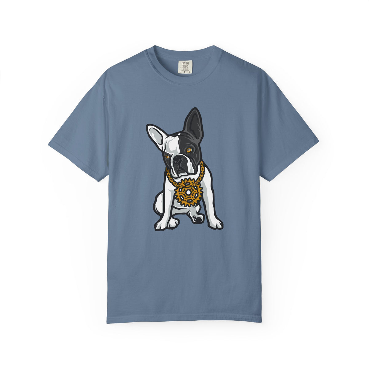 Cartoon French Bulldog with Gear Necklace Cool Dog T-Shirt