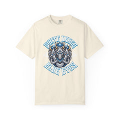 Dragon Art Tee - Blue-Eyed Three-Headed Fantasy Gift