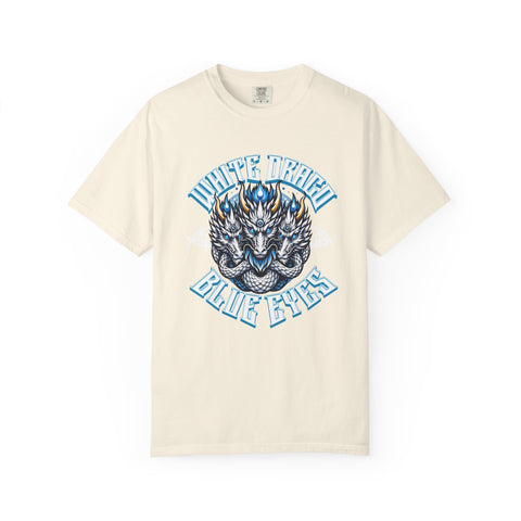 Dragon Art Tee - Blue-Eyed Three-Headed Fantasy Gift