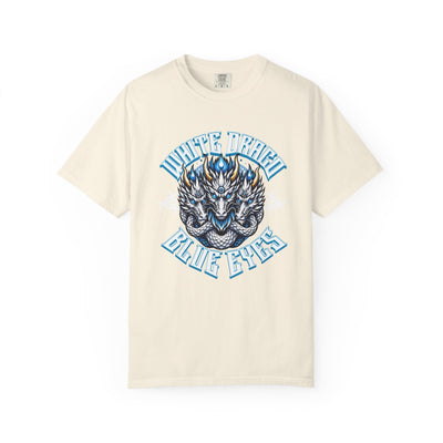 Dragon Art Tee - Blue-Eyed Three-Headed Fantasy Gift - Sinful Threads