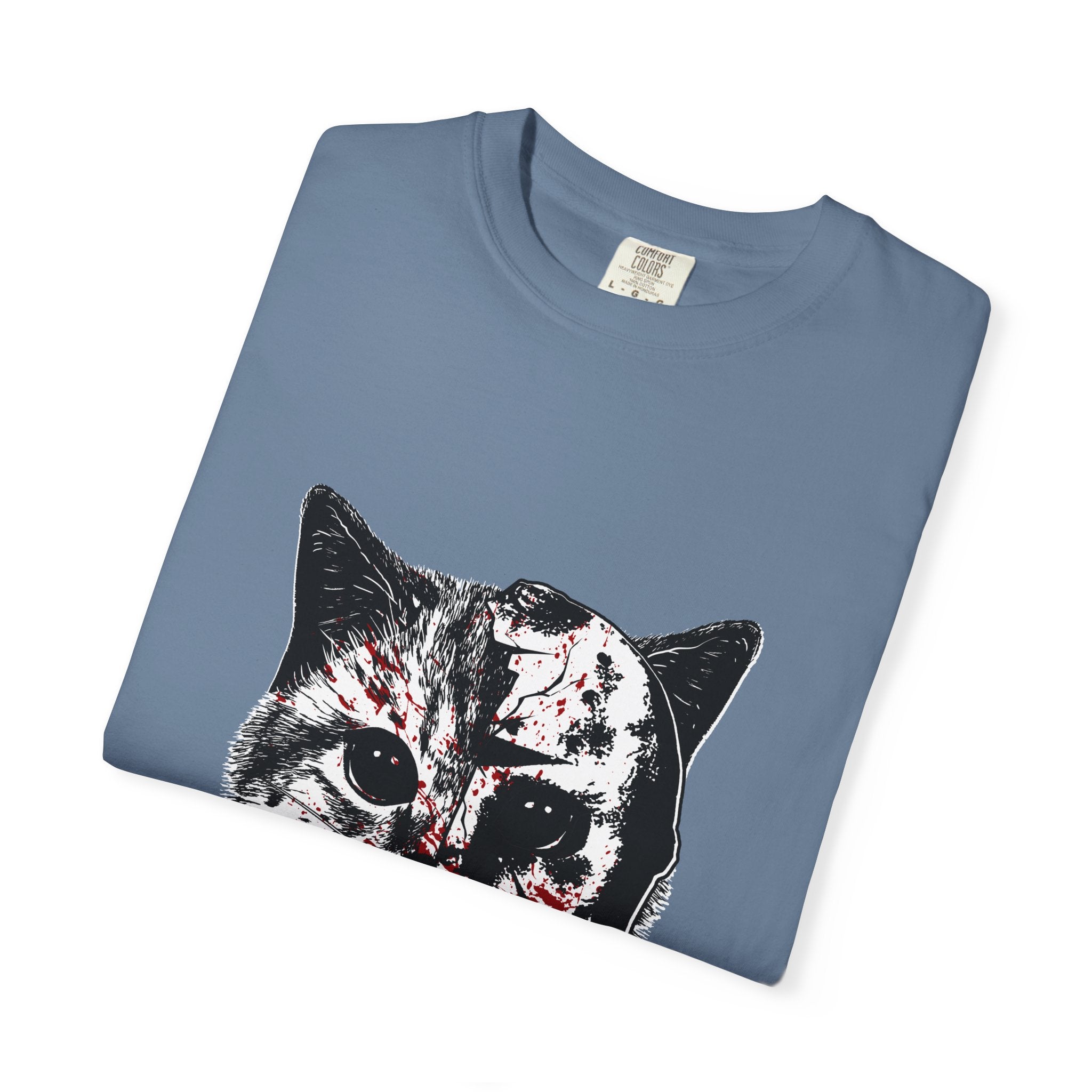 Horror Cat Tee - Spooky Jason Kitty - Friday 13th Shirt - Sinful Threads