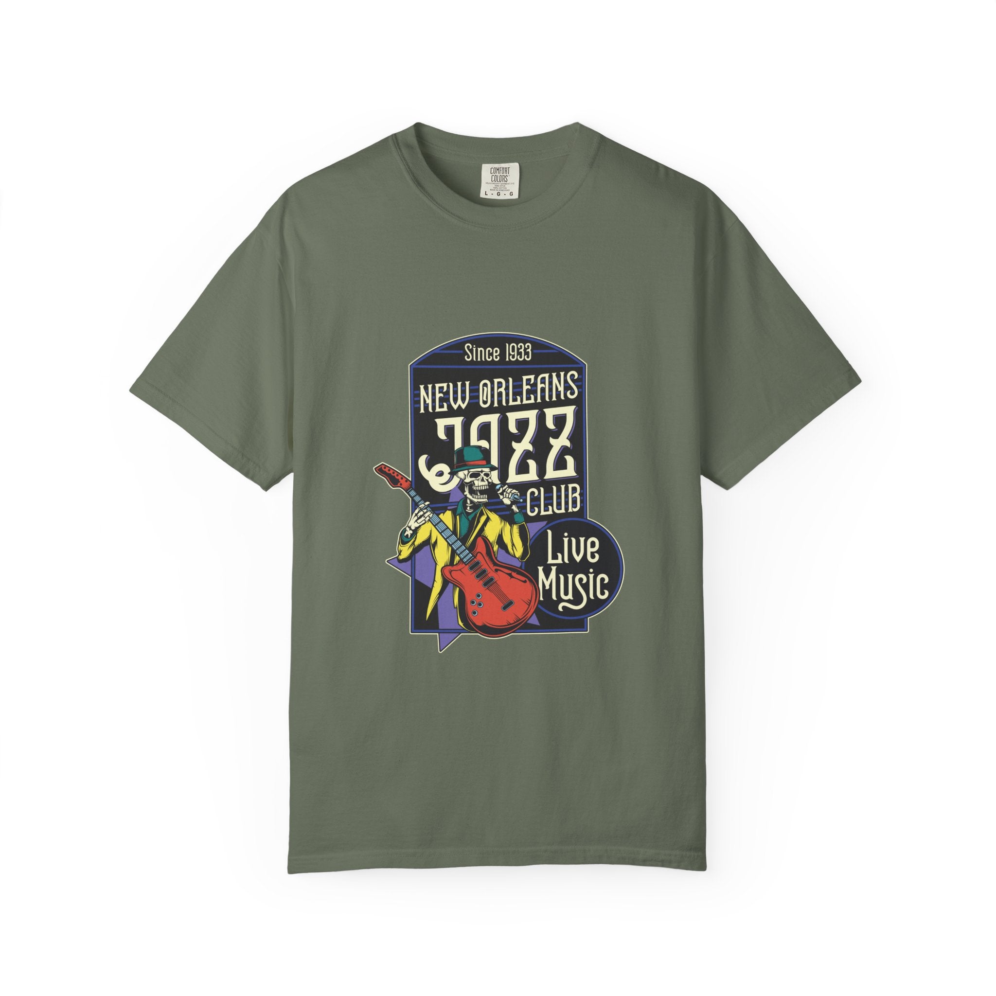New Orleans Jazz Shirt - Jazz Club Skull Tee, NOLA Music Gift - Sinful Threads