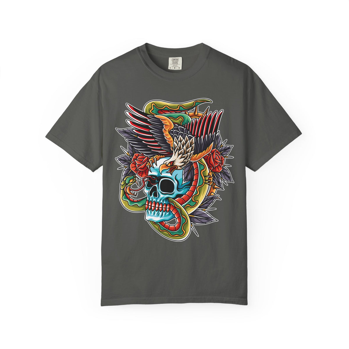 Biker Tattoo Shirt - Skull Eagle Snake Tee - Outlaw Apparel
