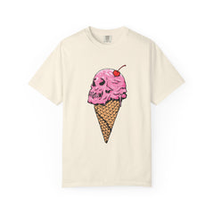 Skull Ice Cream Art With Cherry On Top Design T-Shirt