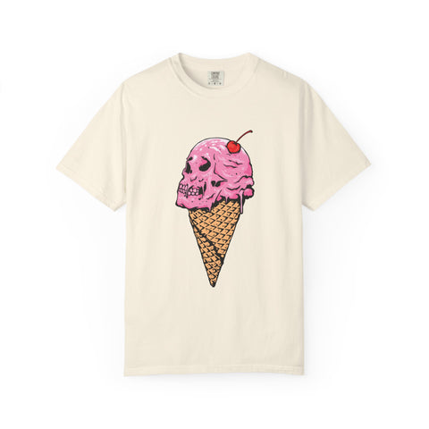 Skull Ice Cream Art With Cherry On Top Design T-Shirt