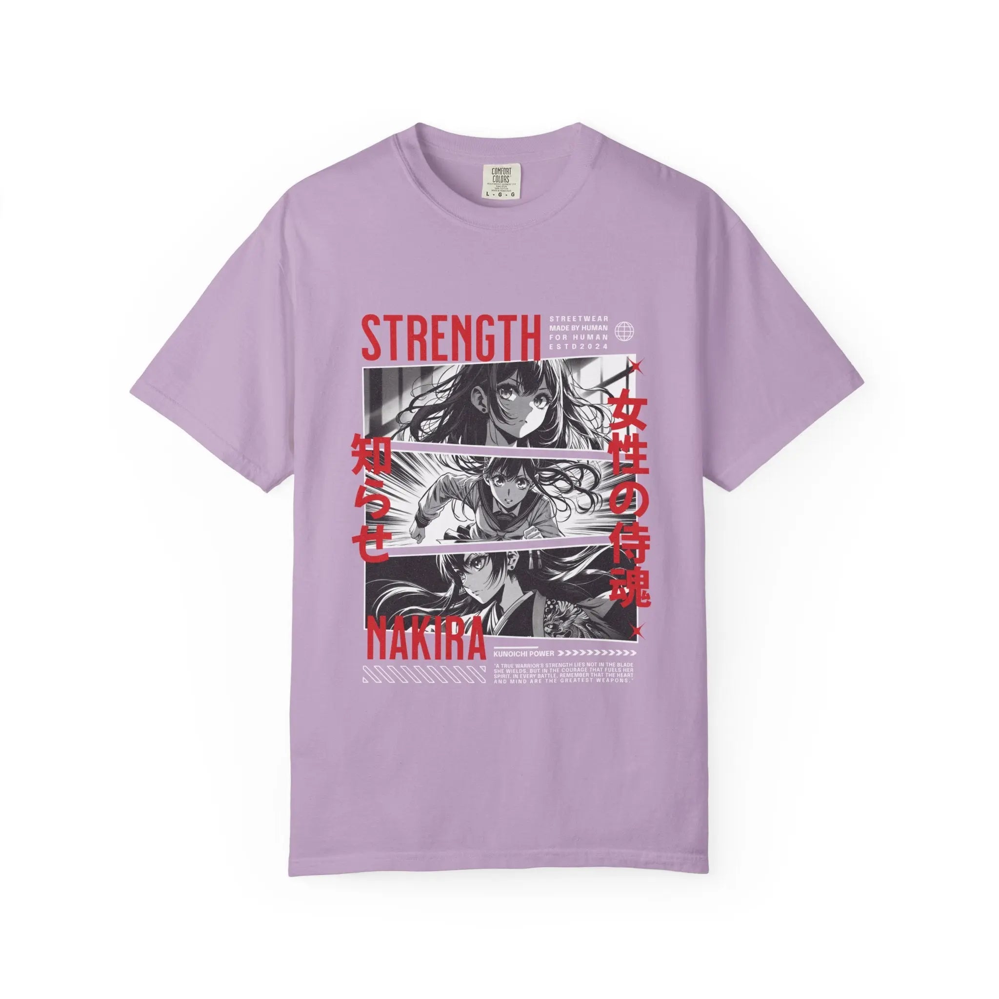 Strength Manga Tee - Cool Girl Samurai - Warrior Gift - Sinful Threads
