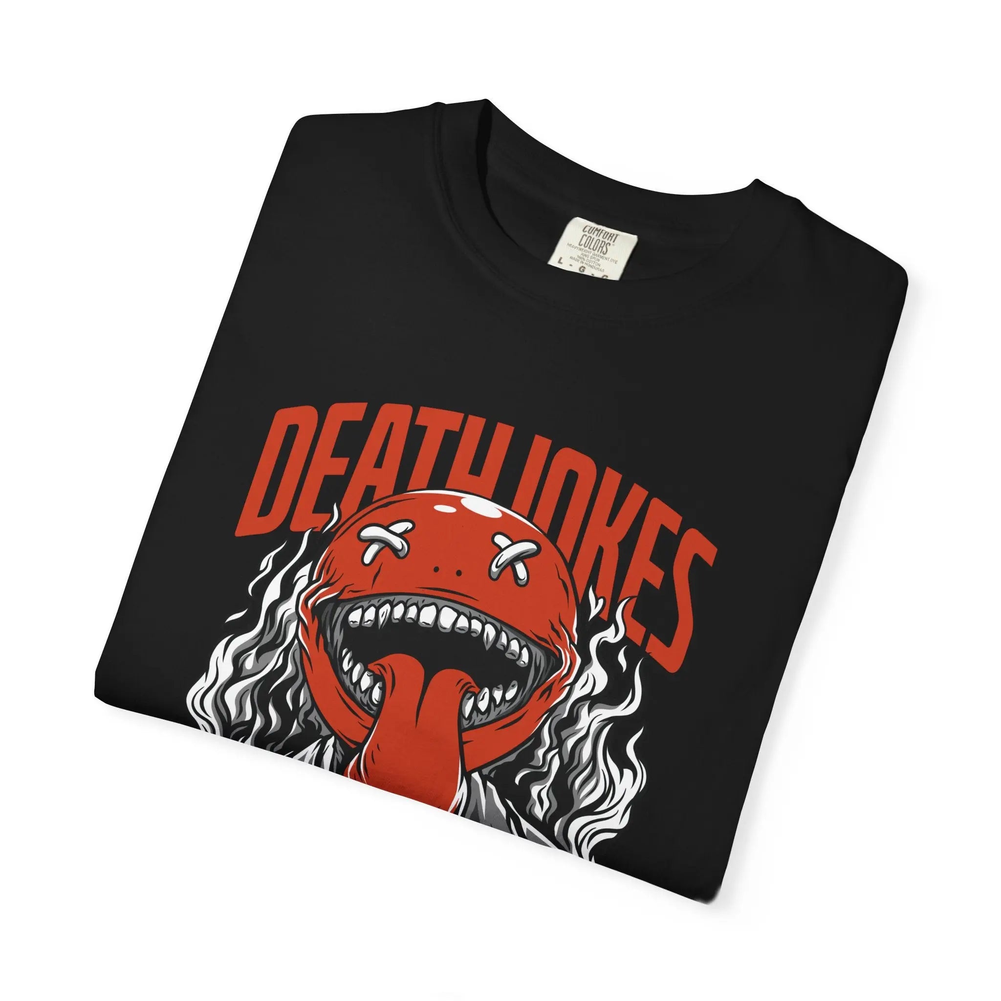 Death Jokes Graphic Tee with Unique Artwork T-Shirt - Sinful Threads