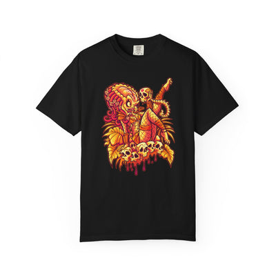 Alien Hunter Cartoon Tee - Cute She Predator Graphic Shirt - Sinful Threads