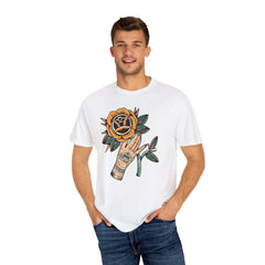 Tattoo Rose Shirt - Hand Holding Flower Tee, Artistic Gift