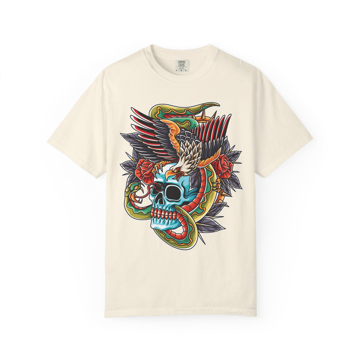 Biker Tattoo Shirt - Skull Eagle Snake Tee - Outlaw Apparel