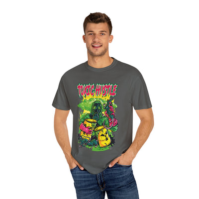 Toxic Hustle Hazmat Gas Mask Biohazard Tee - Survival Horror Shirt - Sinful Threads