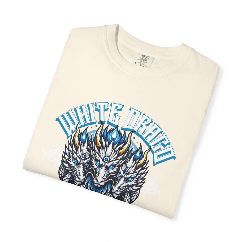 Dragon Art Tee - Blue-Eyed Three-Headed Fantasy Gift - Sinful Threads
