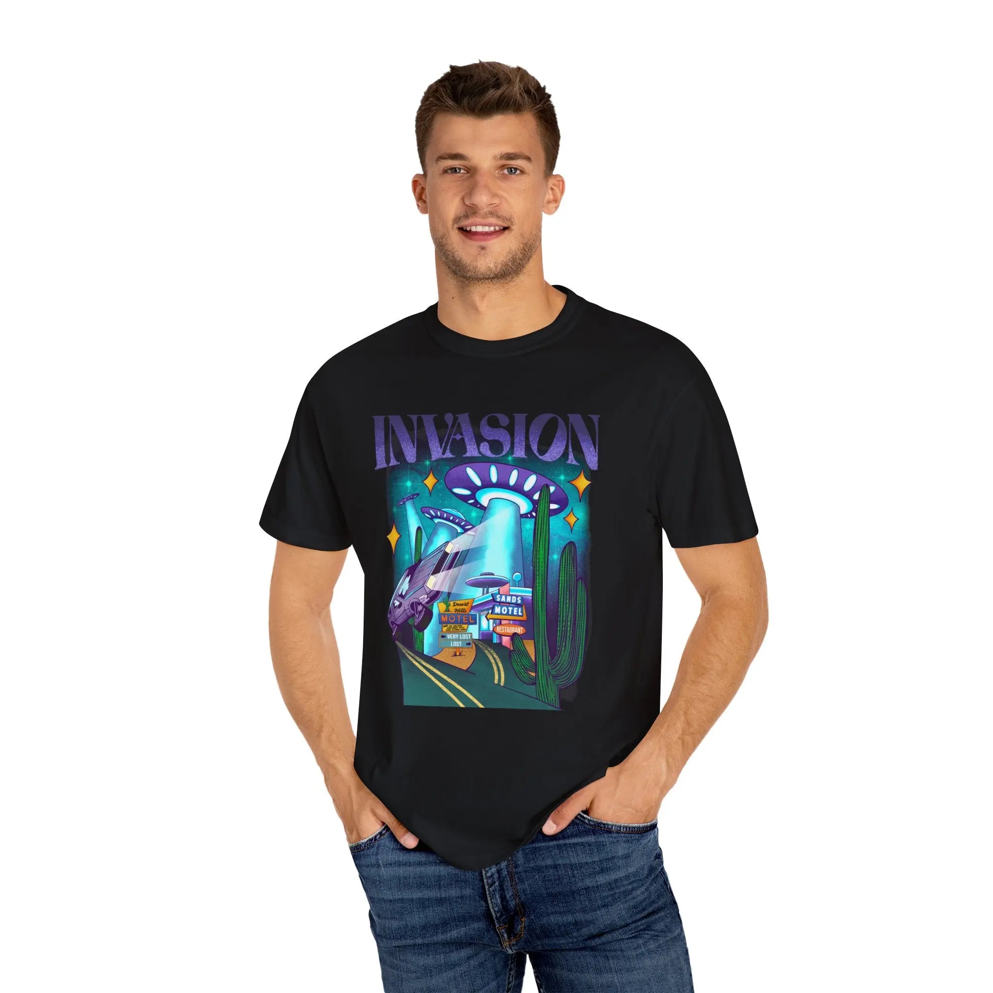 Alien Abduction Shirt – Desert Motel UFO Tee Retro Sci-Fi - Sinful Threads