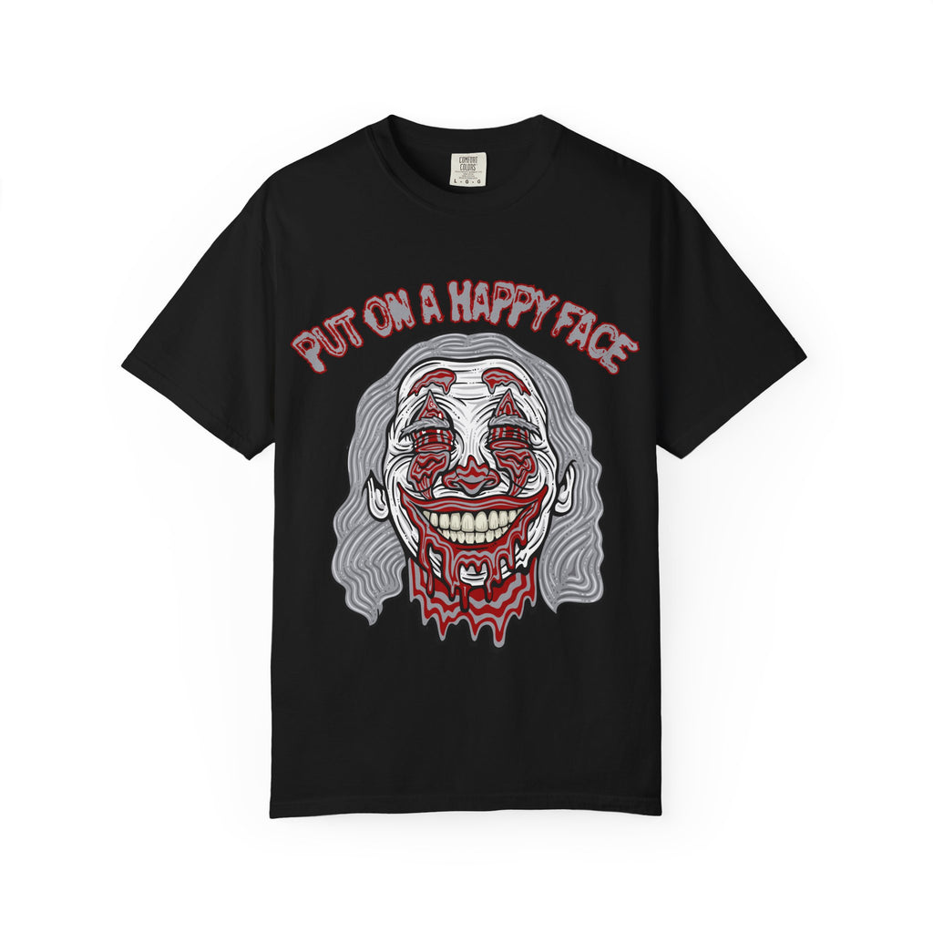 Trippy Clown Shirt - Put On Happy Face Psychedelic Tee Fun - Sinful Threads