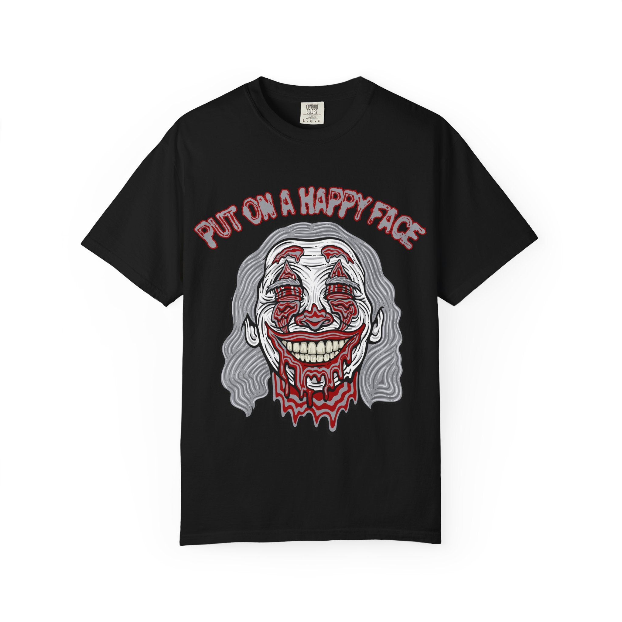 Trippy Clown Shirt - Put On Happy Face Psychedelic Tee Fun - Sinful Threads