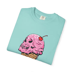 Skull Ice Cream Art With Cherry On Top Design T-Shirt
