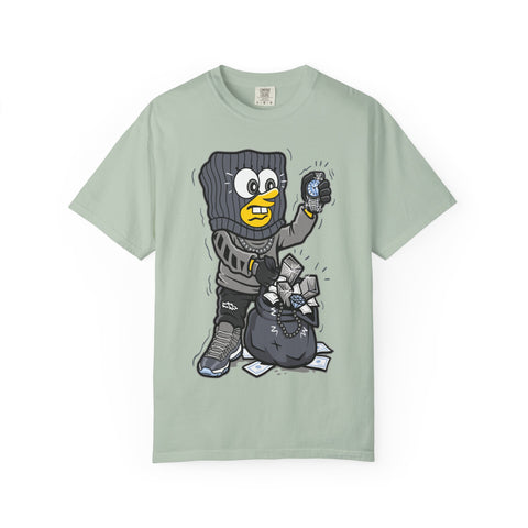Cartoon Burglar Tee – Funny Diamond Loot Graphic Shirt
