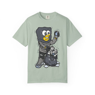 Cartoon Burglar Tee – Funny Diamond Loot Graphic Shirt - Sinful Threads