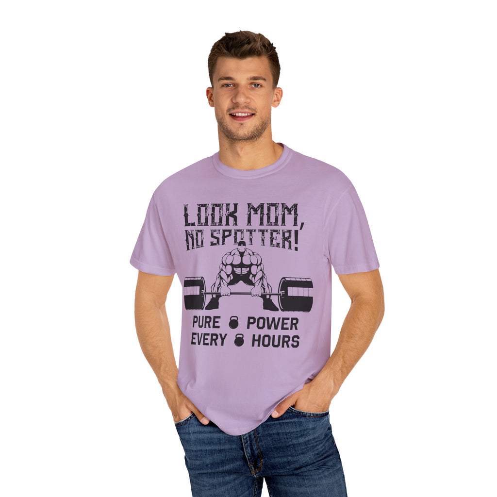 Look Mom No Spotter T-Shirt - Funny Gym Gift - Sinful Threads