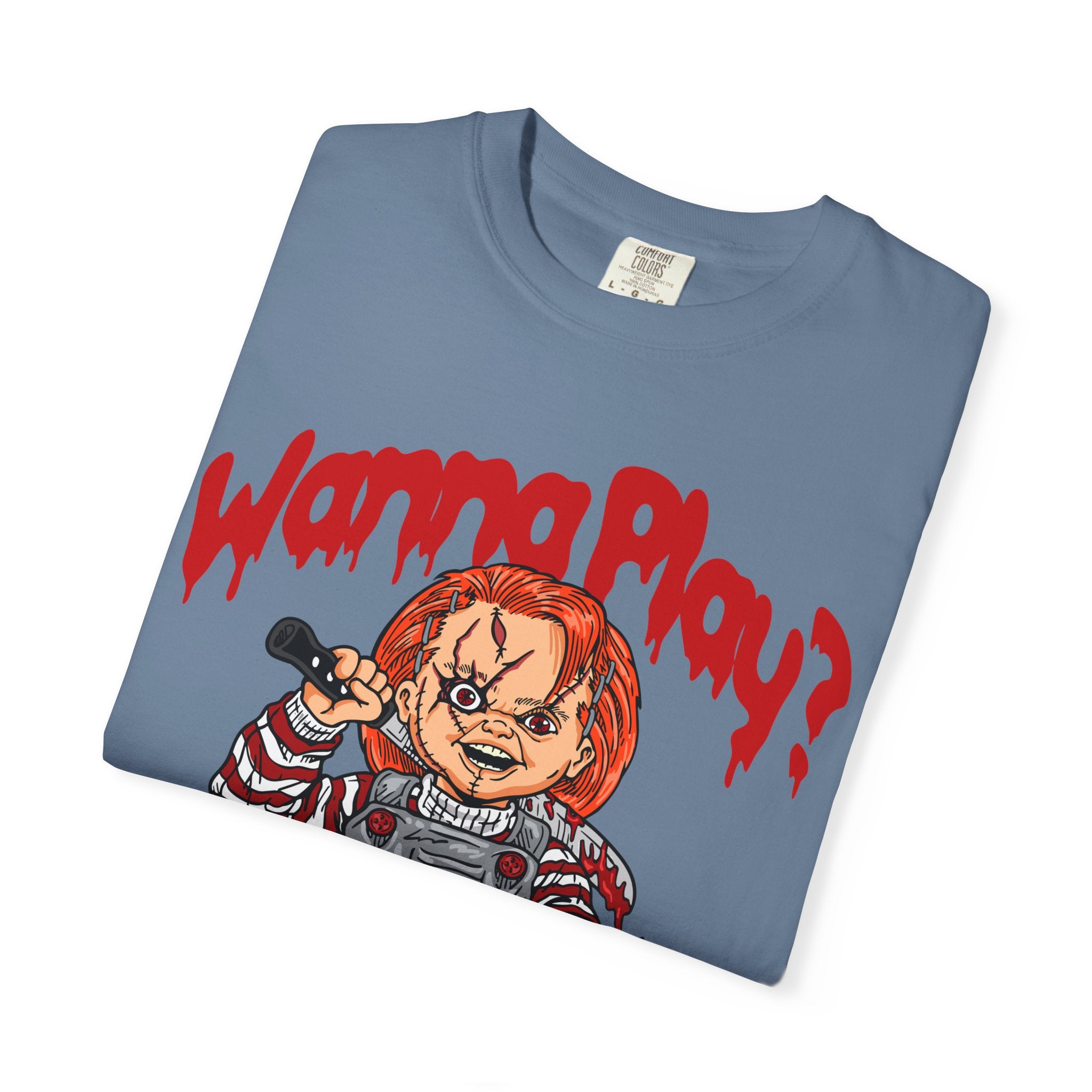 Chucky Doll Shirt - Wanna Play Horror Tee for Movie Fans - Sinful Threads