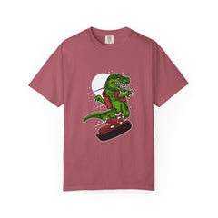 T-Rex Dinosaur on Snowboard Winter Sports Graphic T-Shirt
