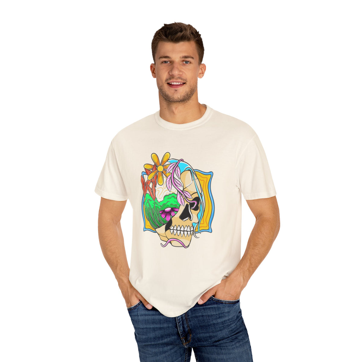 Floral Skull Shirt - Gothic Botanical Tee - Surreal Art