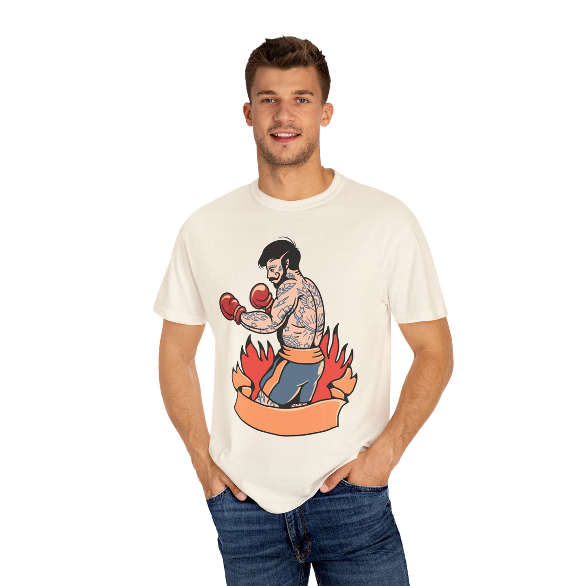 Tattooed Boxer Shirt - Boxing Illustration Tee, Tattoo Gift