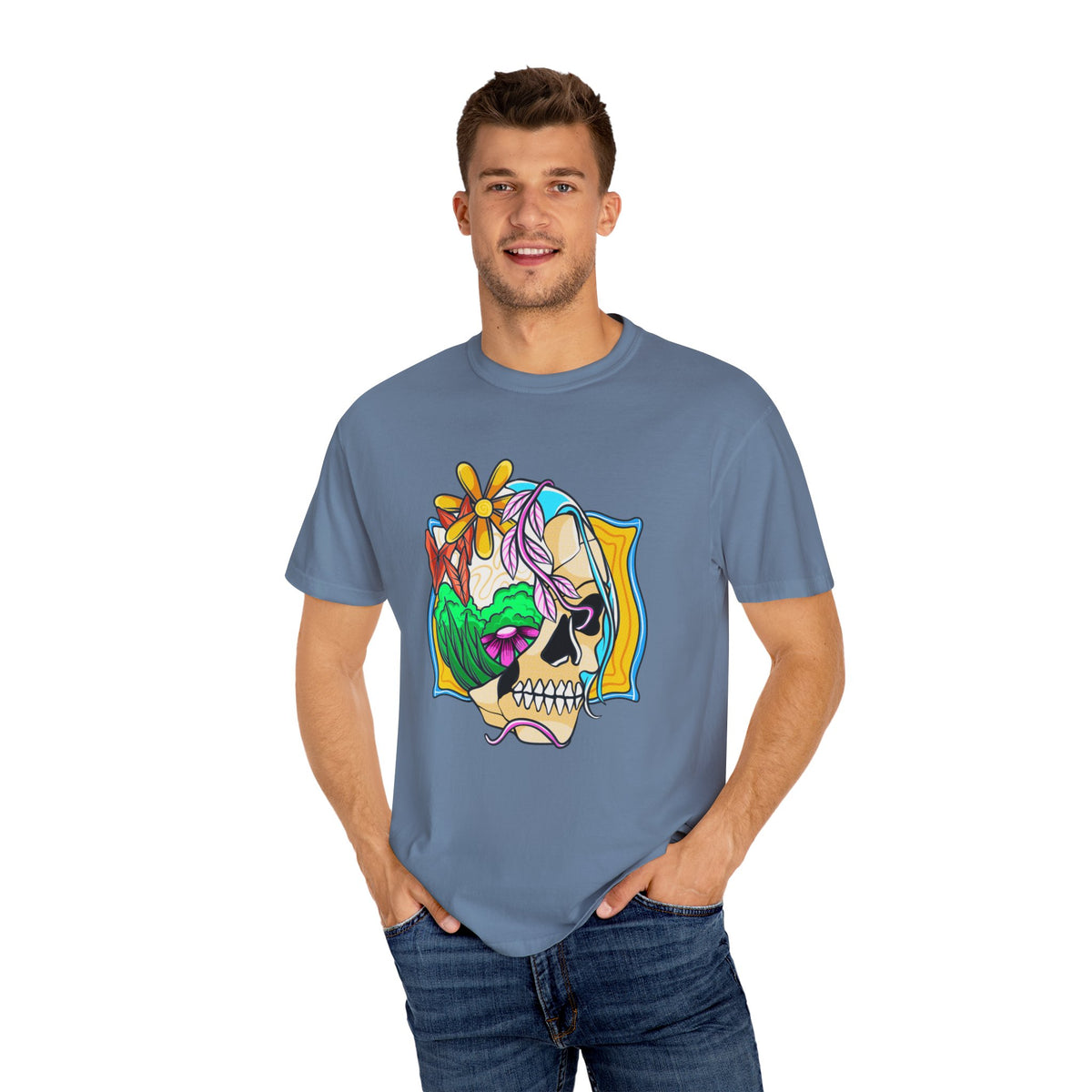Floral Skull Shirt - Gothic Botanical Tee - Surreal Art