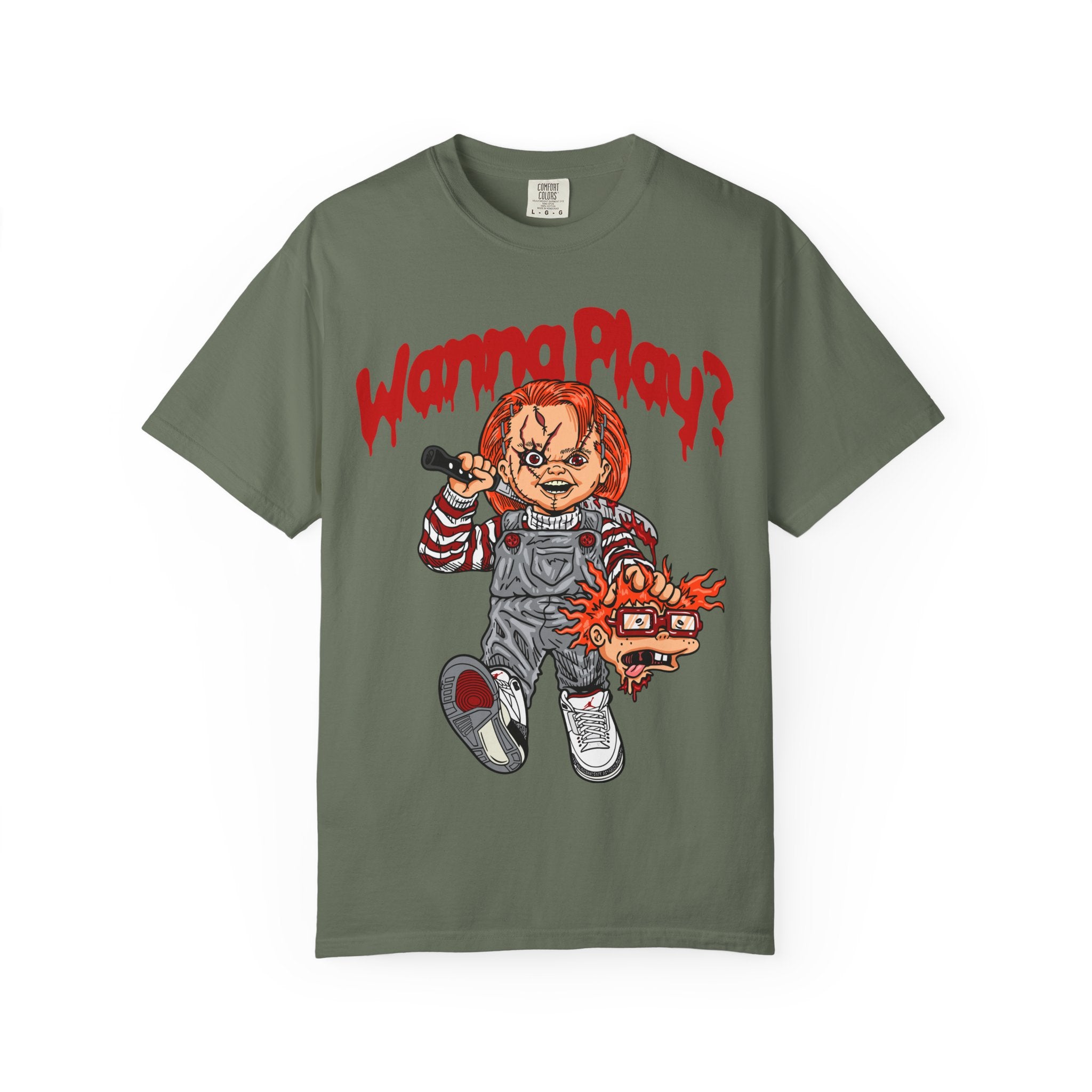 Chucky Doll Shirt - Wanna Play Horror Tee for Movie Fans - Sinful Threads
