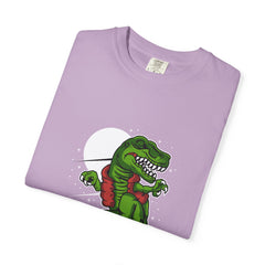 T-Rex Dinosaur on Snowboard Winter Sports Graphic T-Shirt