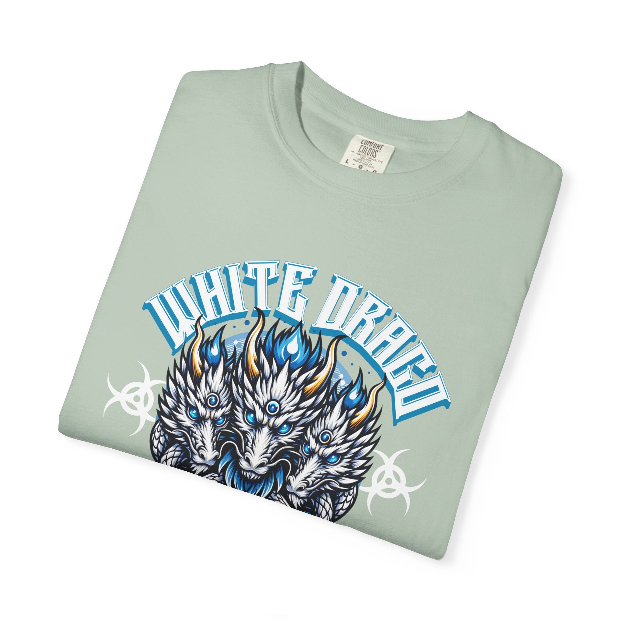 Dragon Art Tee - Blue-Eyed Three-Headed Fantasy Gift - Sinful Threads