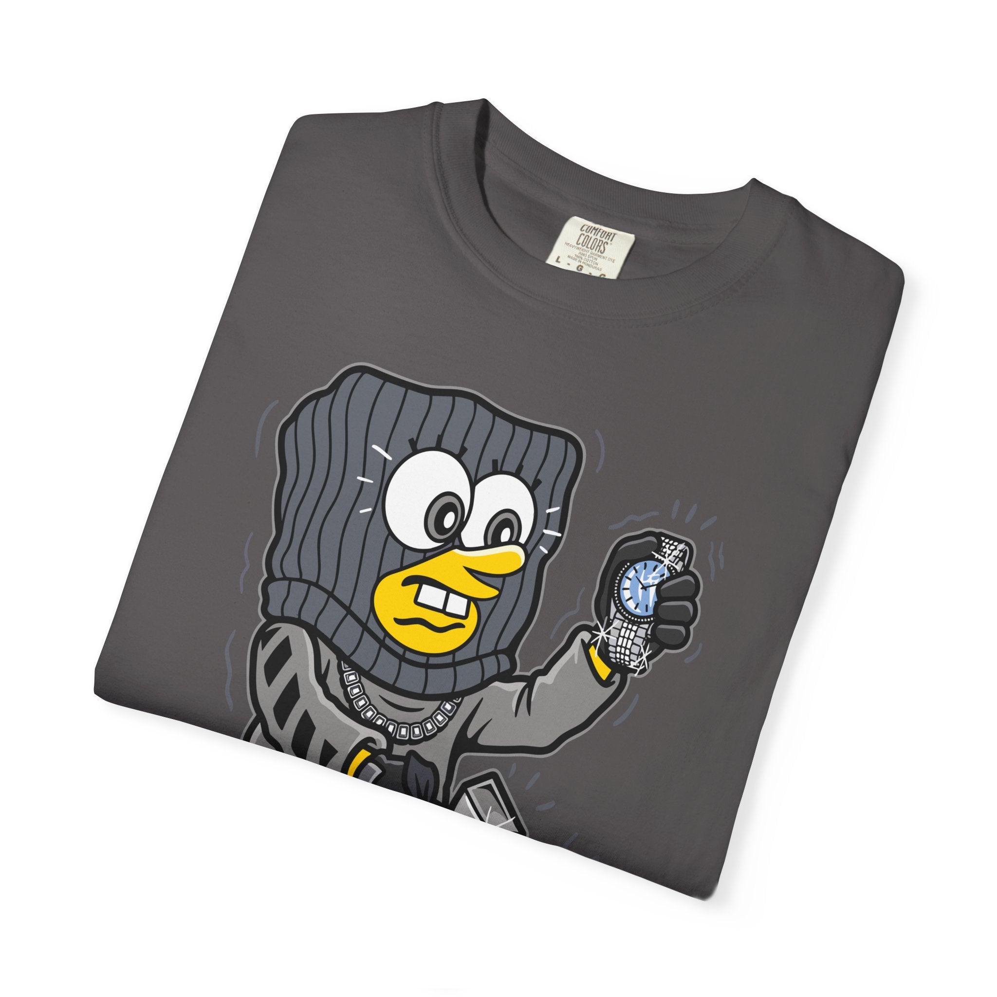 Cartoon Burglar Tee – Funny Diamond Loot Graphic Shirt - Sinful Threads