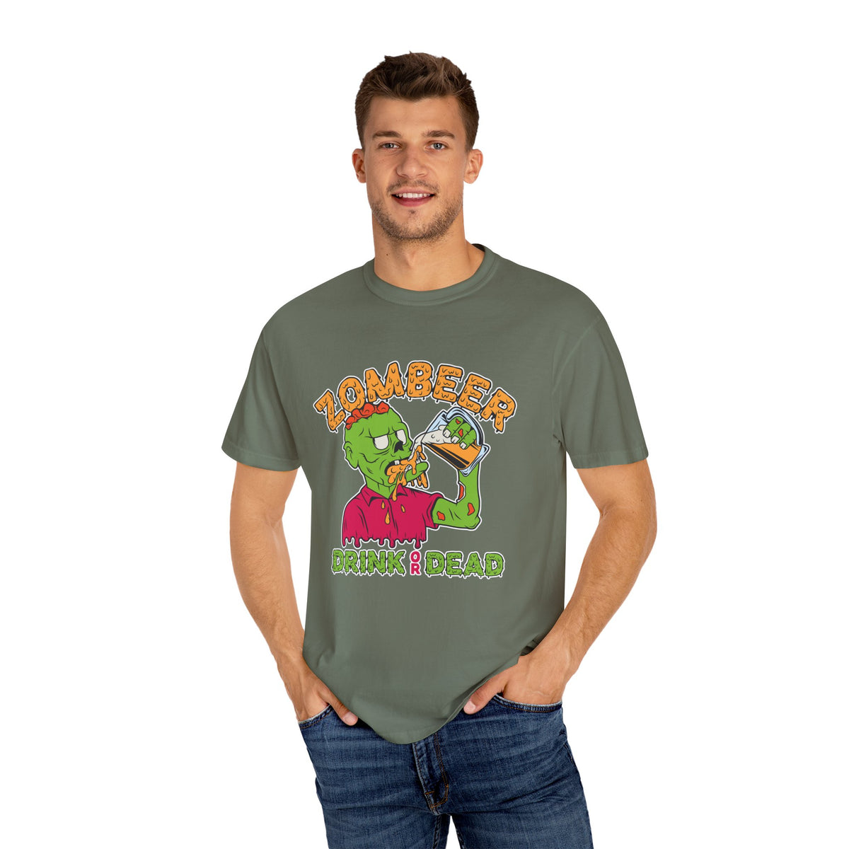 Funny Zombie Shirt - Zombeer Drink Dead Tee - Beer Gift