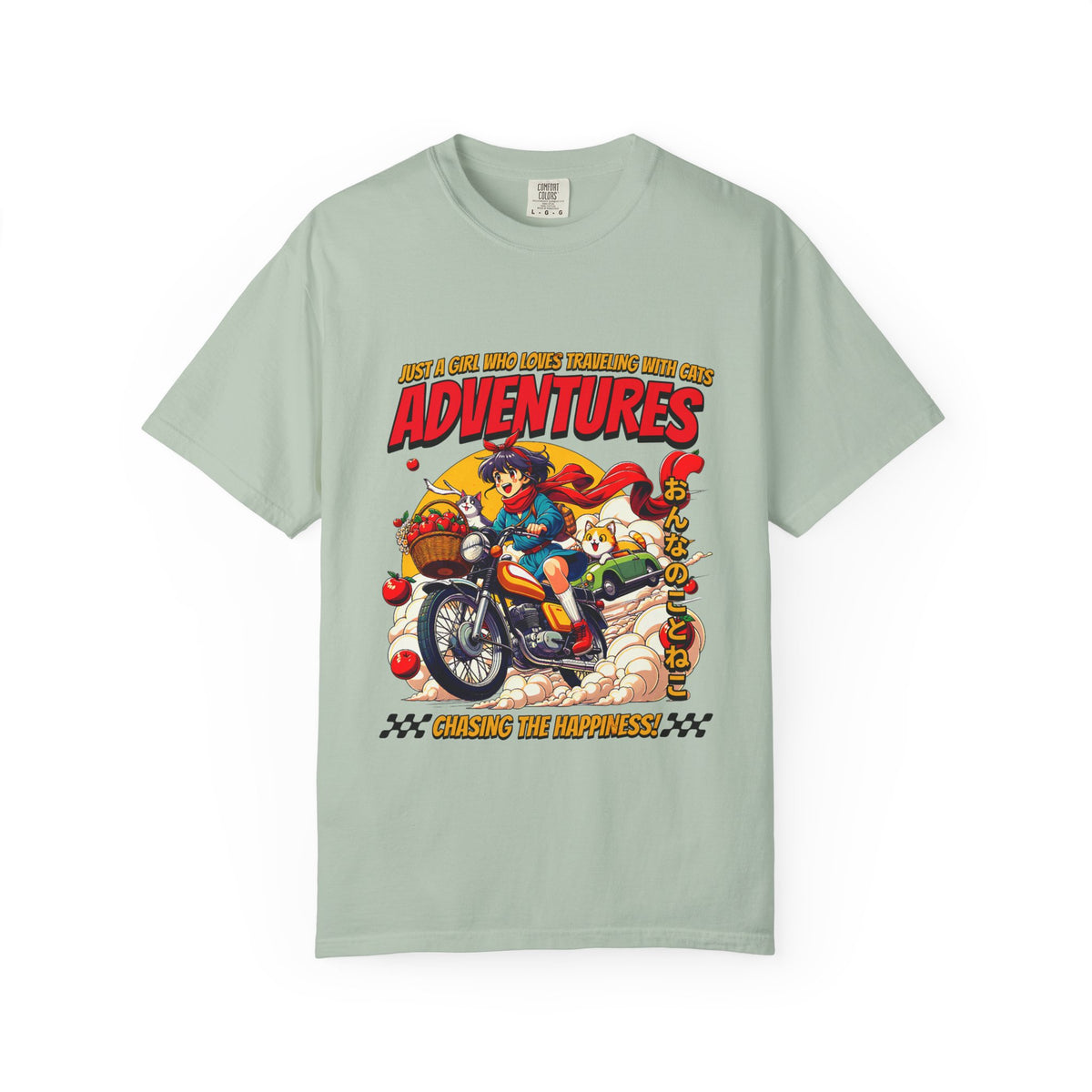 Cat Motorcycle Tee - Anime Adventure Top - Perfect Gift