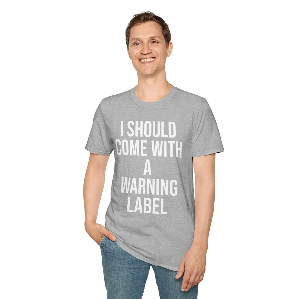 Warning Label Graphic Tee - Funny Sarcasm Shirt