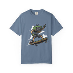 TV Head Skater Shirt - Retro Television Tee - Funny Geek Gift