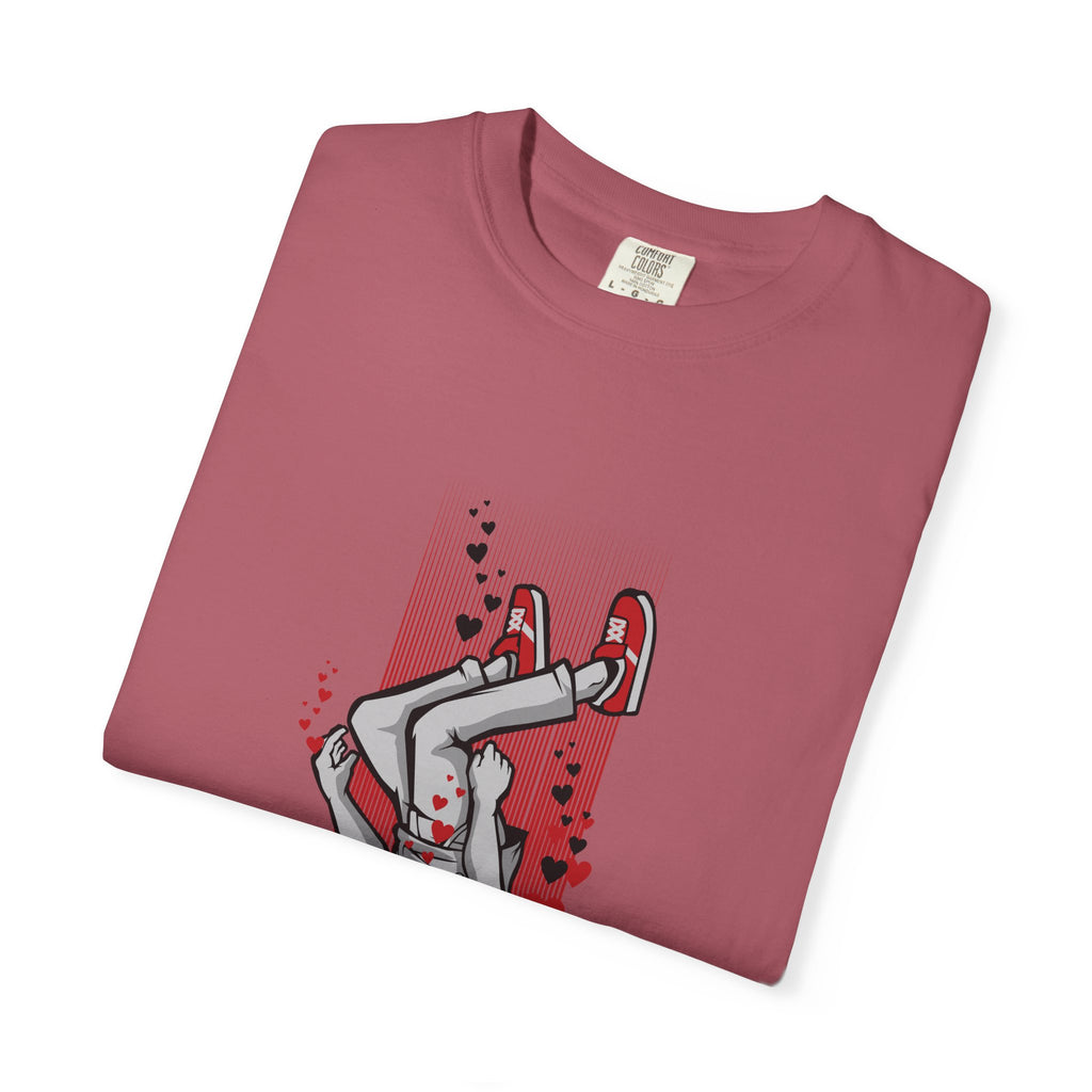 Upside Down Man with Hearts Valentines Style T-Shirt - Sinful Threads