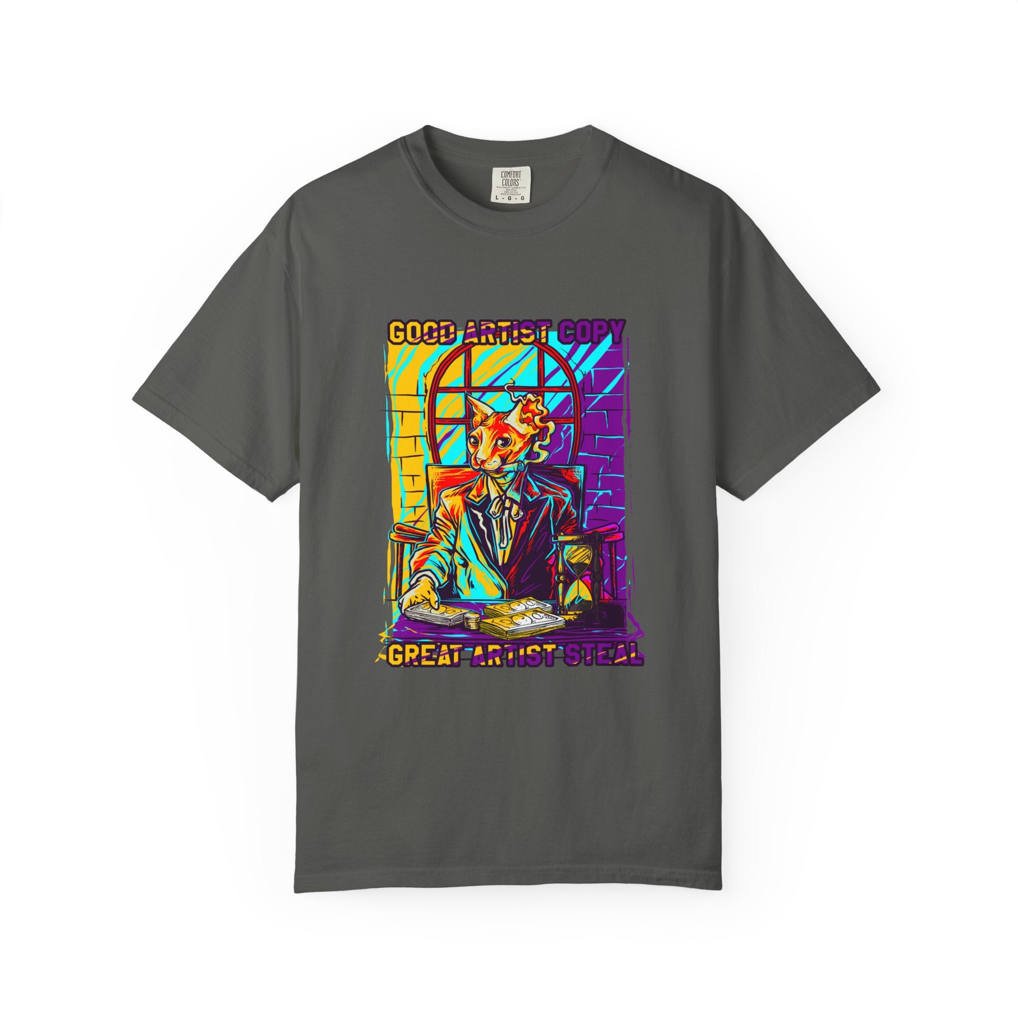 Good Artist Copy Great Artist Steal Funny Cat T-Shirt - Sinful Threads
