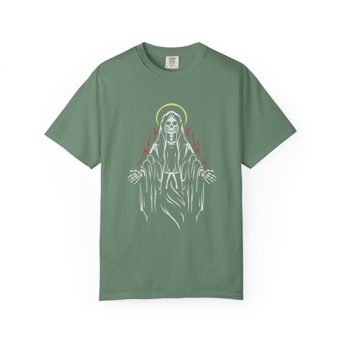 Angel of Death with Flames Unique Trendy Graphic T-Shirt - Sinful Threads