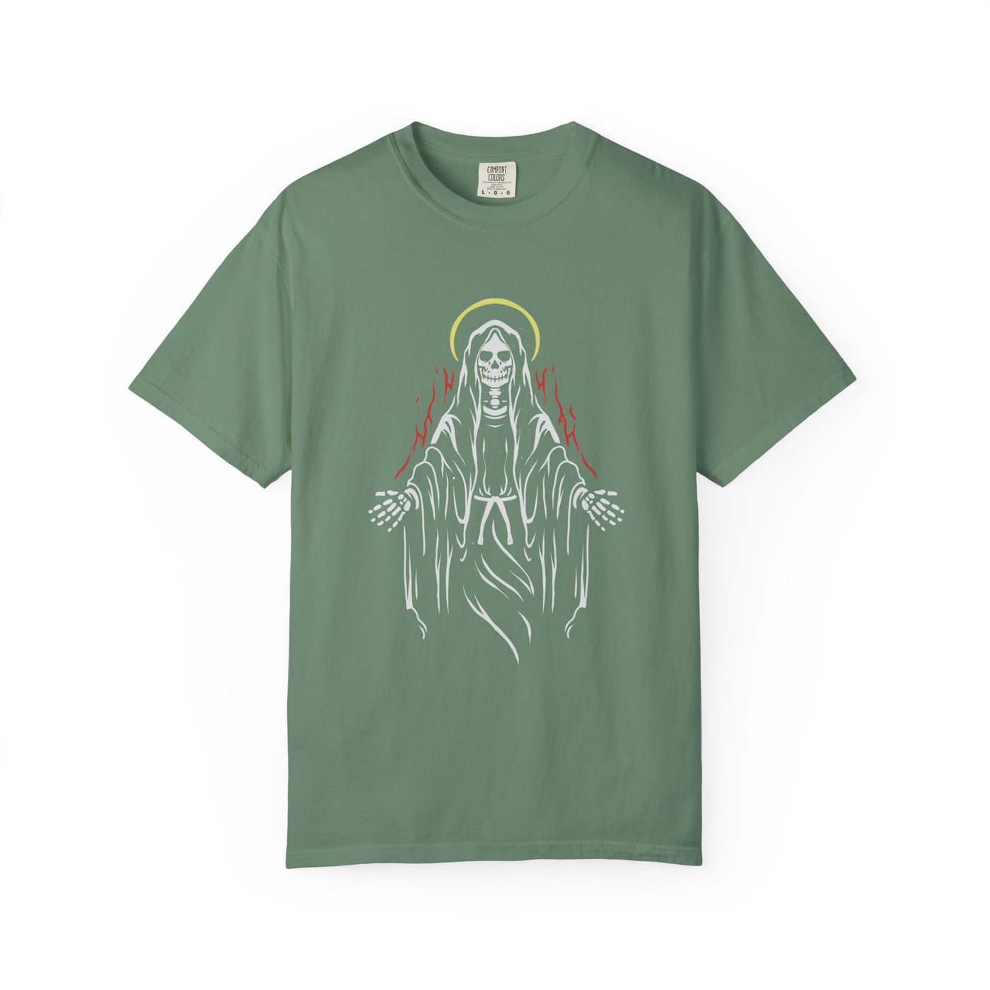 Angel of Death with Flames Unique Trendy Graphic T-Shirt - Sinful Threads