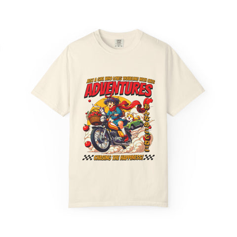 Cat Motorcycle Tee - Anime Adventure Top - Perfect Gift