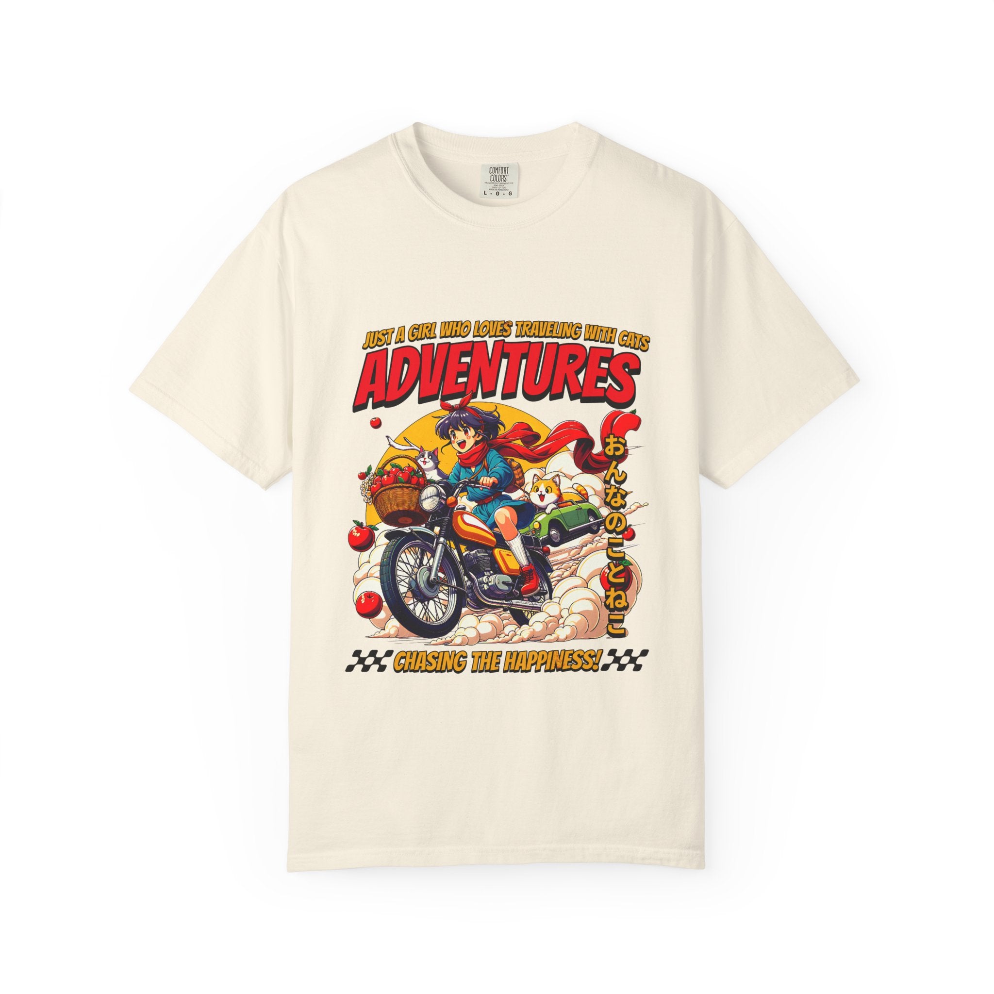 Cat Motorcycle Tee - Anime Adventure Top - Perfect Gift - Sinful Threads