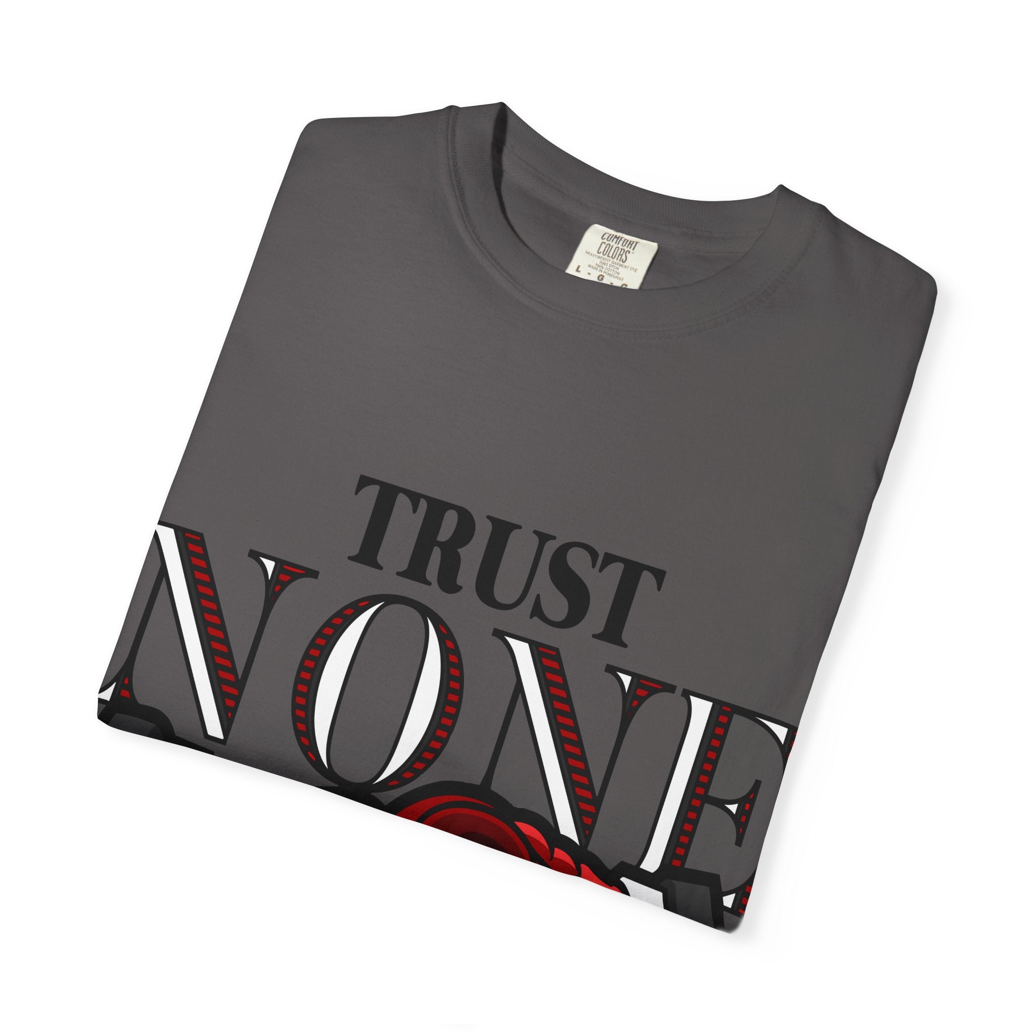 Trust None Tee – Snake Handshake Dark Streetwear - Sinful Threads